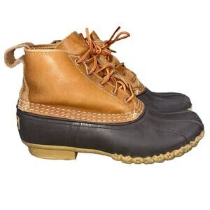 Bean Boots by LL BEAN WOMEN DUCK BOOTS SIZE 8M(CM) 6" Brown WATERPROOF UNLINED
